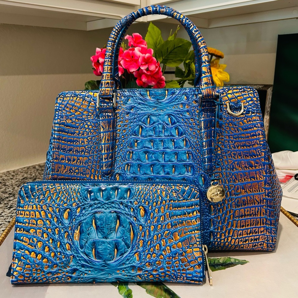 Brahmin Deep Azure Small Finley and Skyler